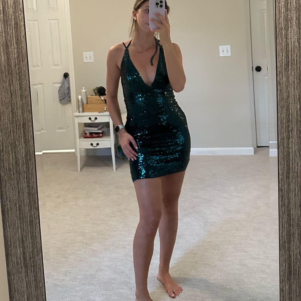 Hello Molly Green Sequin Dress